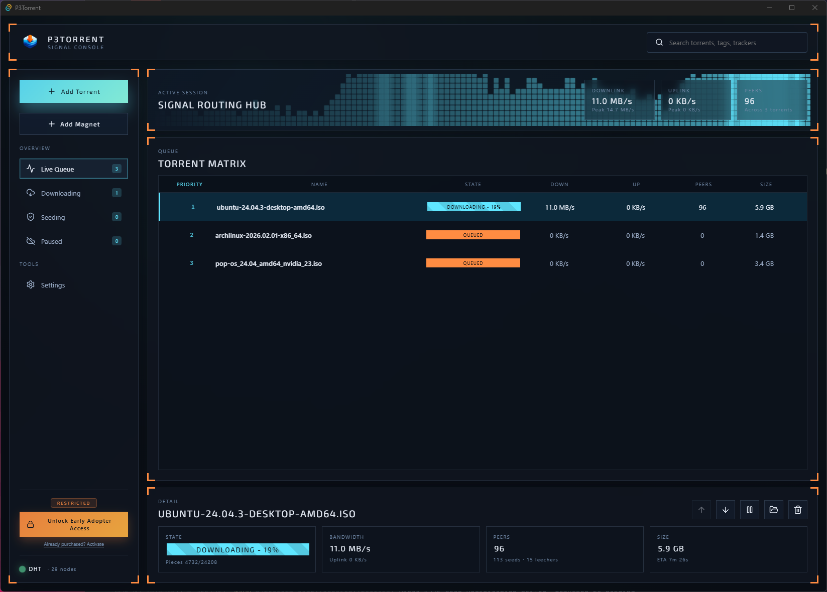 P3Torrent Main Interface