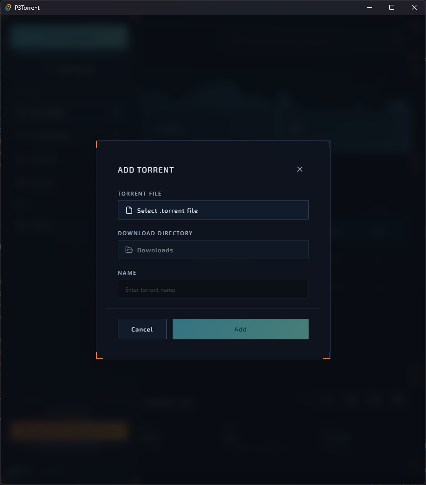 P3Torrent Settings Panel